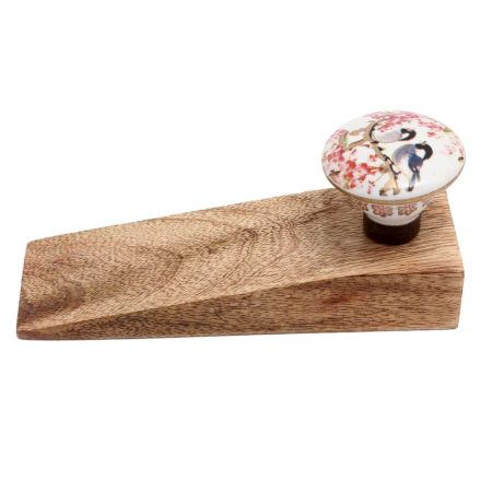 Birds Ceramic Wooden Door Stopper